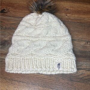 The North Face Ivory Cable Knit Beanie